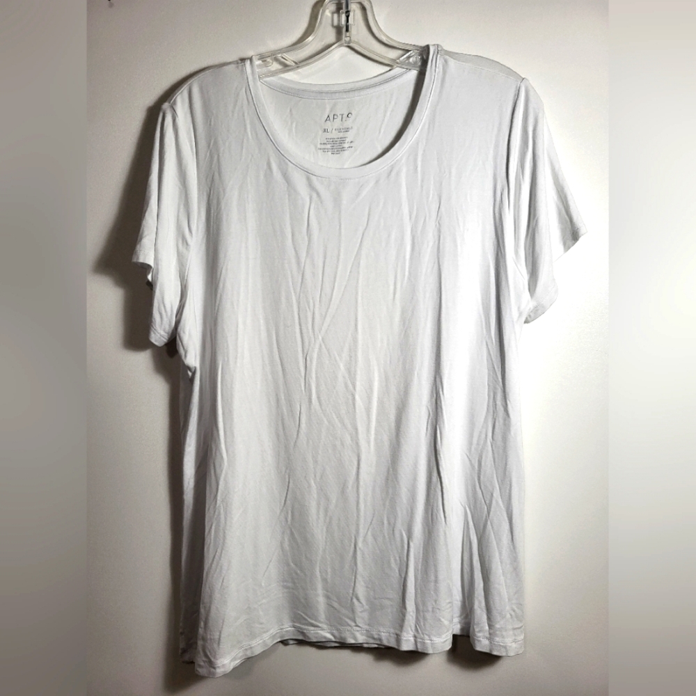 Apt 9  white short sleeve long tee women's XL  #2181